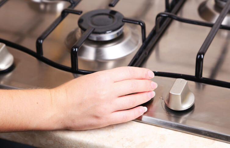 Customer checking Gas stove