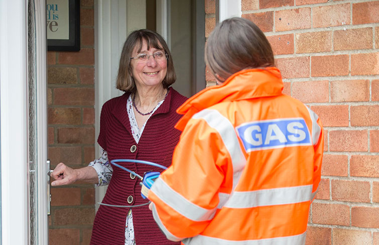 Engineer checking with the customer