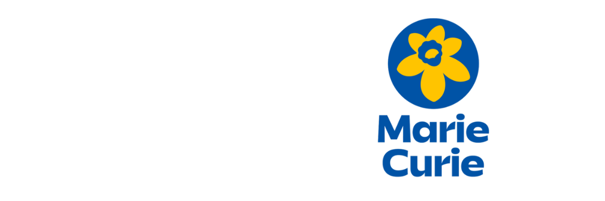 Marie Curie logo featuring a yellow daffodil symbol