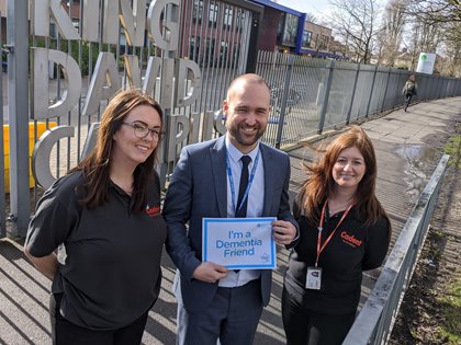 Laura Barnes (Cadent), Matthew Shaw (headteacher at King David Primary School) and Rachel Endfield (Cadent, and a governor at King David School)