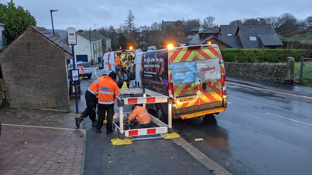 Cadent engineers Pumping-out-water near the site