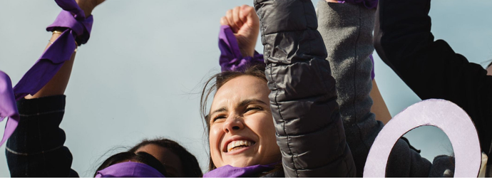 women expressing empowerment and leadership to achieve woman's rights