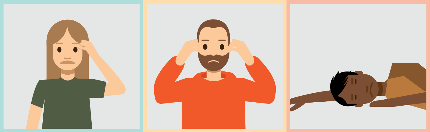 Infographic displaying health symptoms categorized as Mild, Medium, and Extreme, with corresponding descriptions of each level.